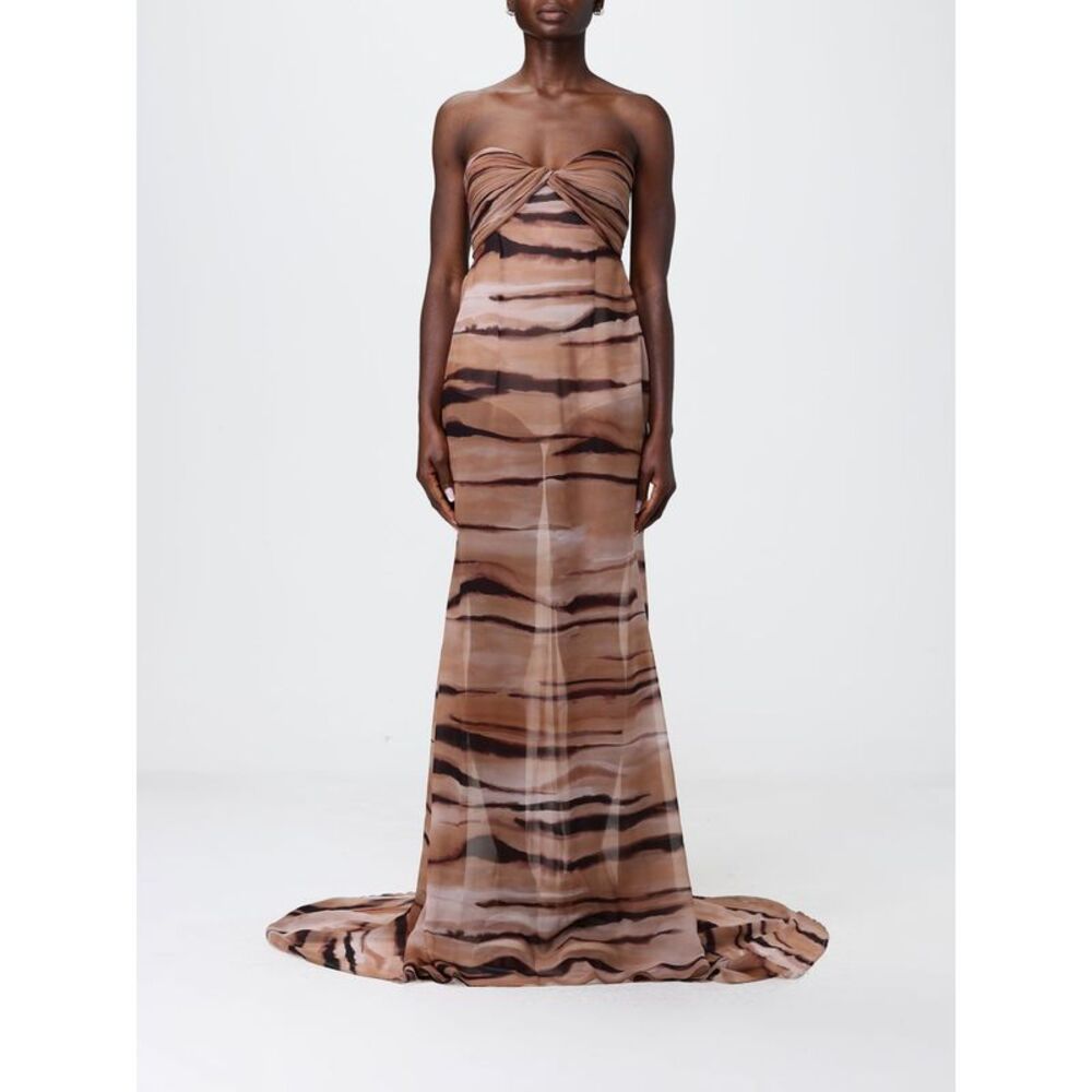 Elisabetta Franchi Women Elisabetta Franchi Animal Print Chiffon Long Dress